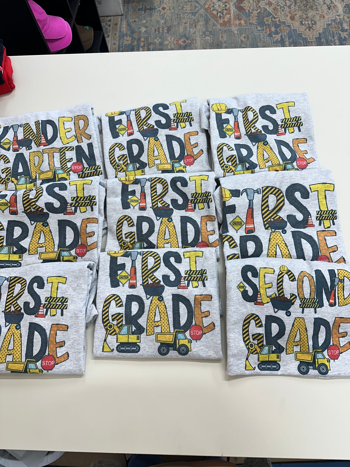 Construction Theme First Grade T-Shirt – Back to School Tee