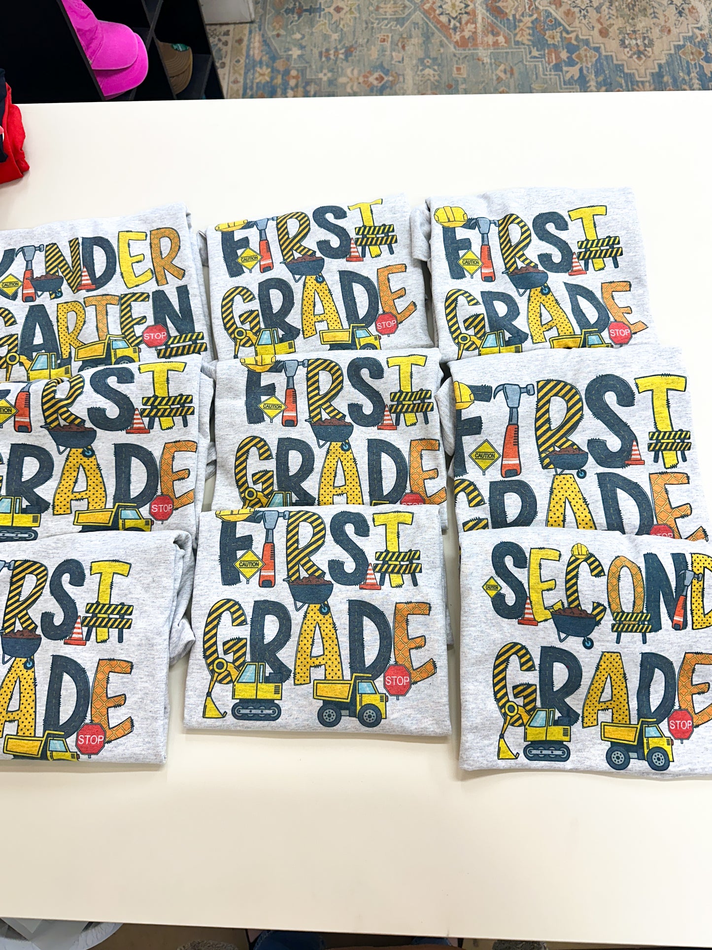 Construction Theme First Grade T-Shirt – Back to School Tee