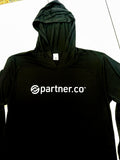 Long Sleeve Hooded Performence Tee Black or Navy | Partnerco Swag