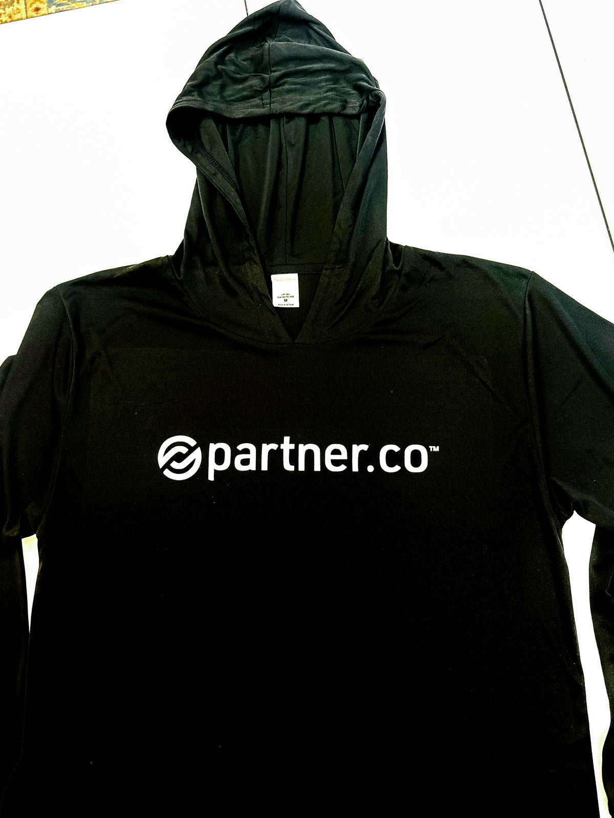 Long Sleeve Hooded Performence Tee Black or Navy | Partnerco Swag