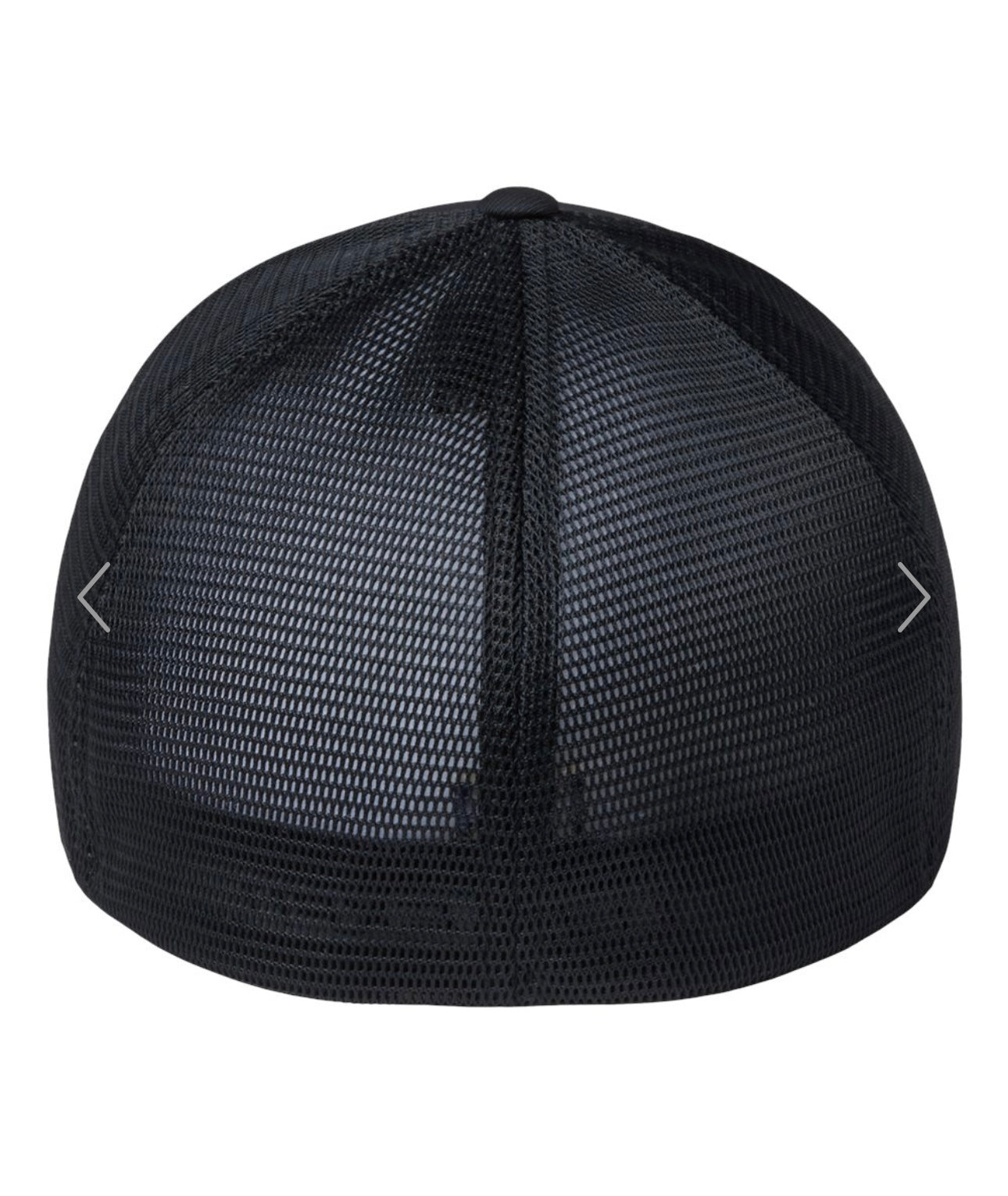 Black mesh cap on a white background