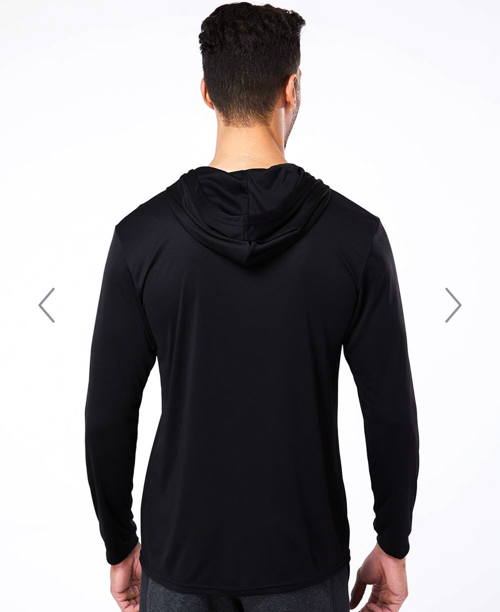 Long Sleeve Hooded Performence Tee Black or Navy | Partnerco Swag