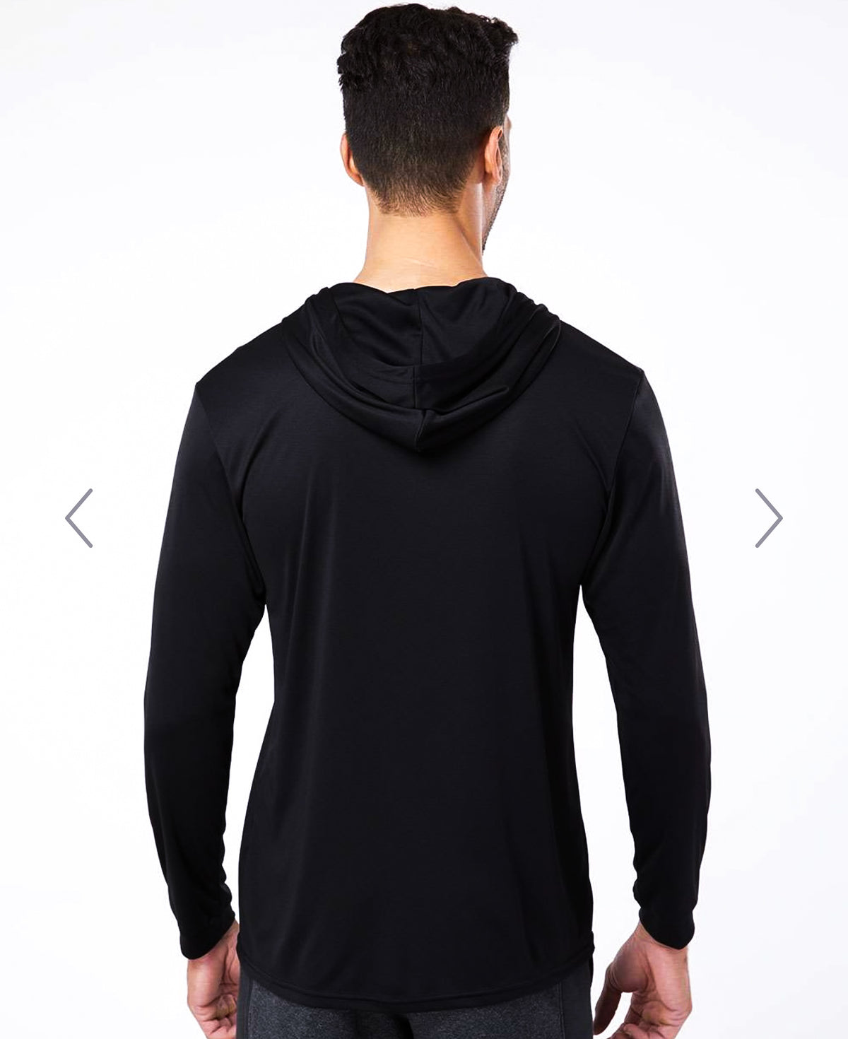 Long Sleeve Hooded Performence Tee Black or Navy | Partnerco Swag