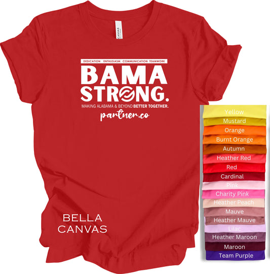 BAMA STRONG Team T-Shirt BELLA CANVAS in REDS PINKS ORANGE | Partnerco Swag
