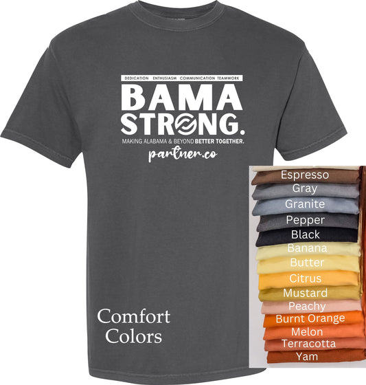 BAMA STRONG Team T-Shirt COMFORT COLORS in Pepper-Grays-Yellows-Oranges | Partnerco Swag