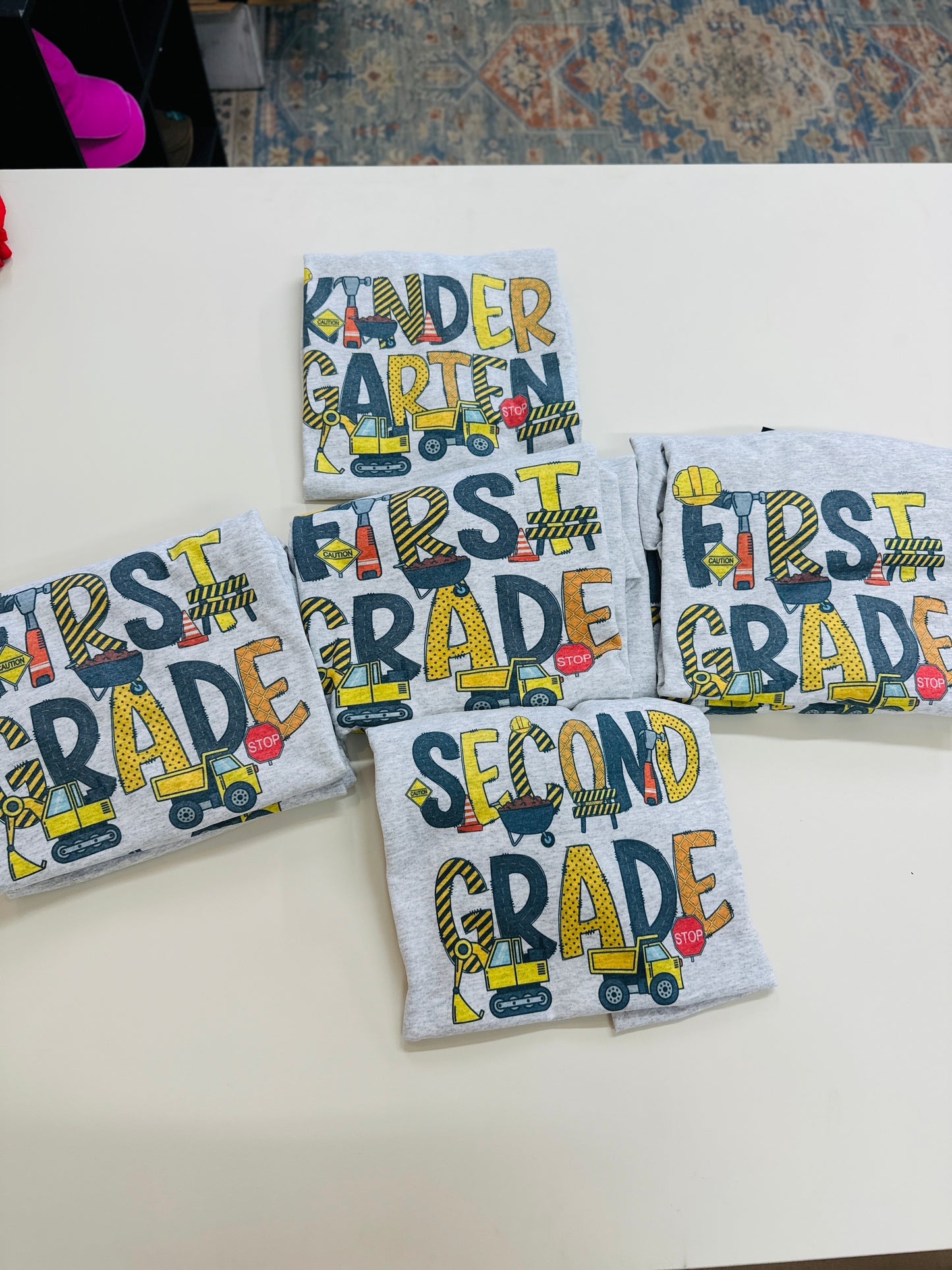 Construction Theme First Grade T-Shirt – Back to School Tee