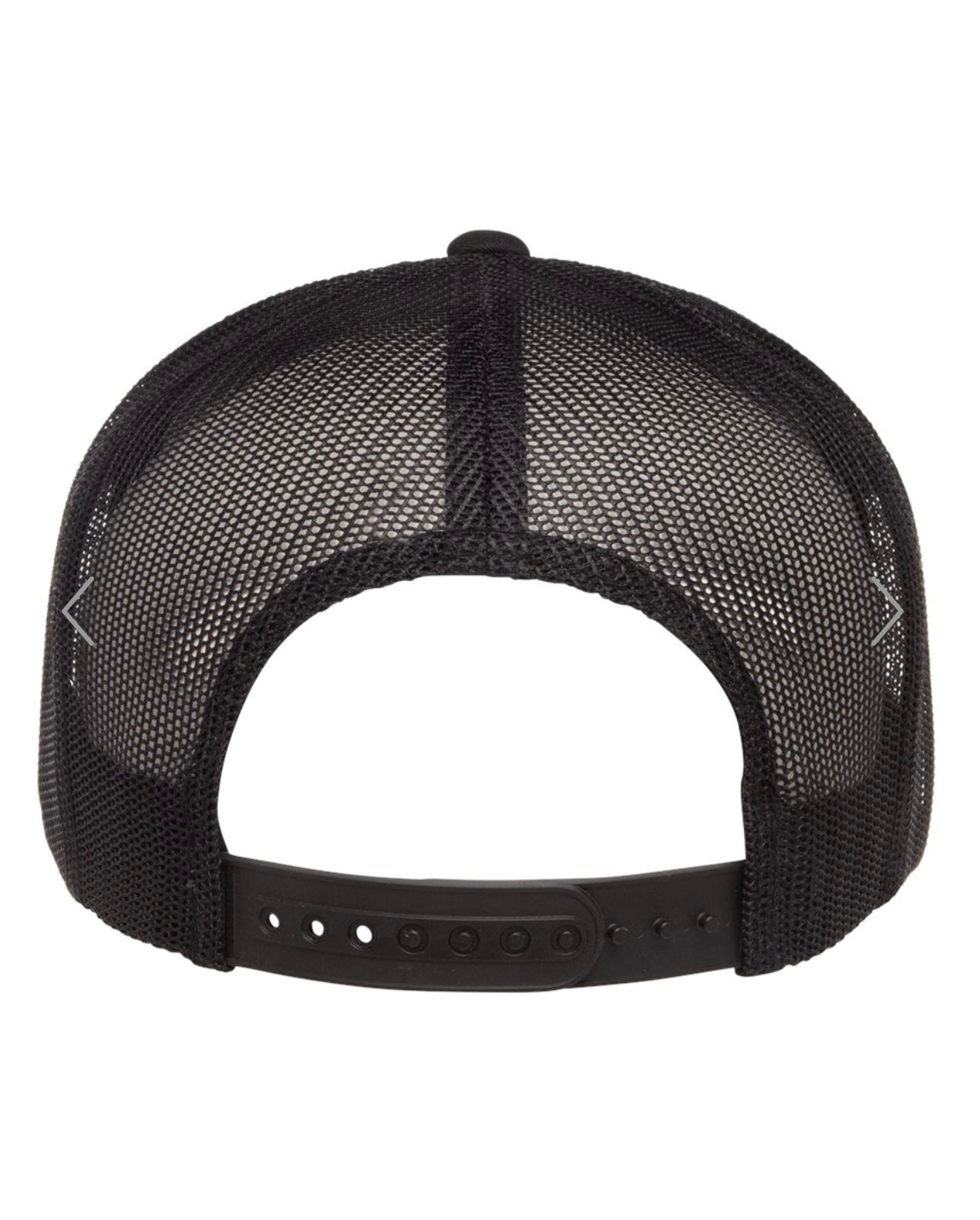 Black mesh cap on a white background