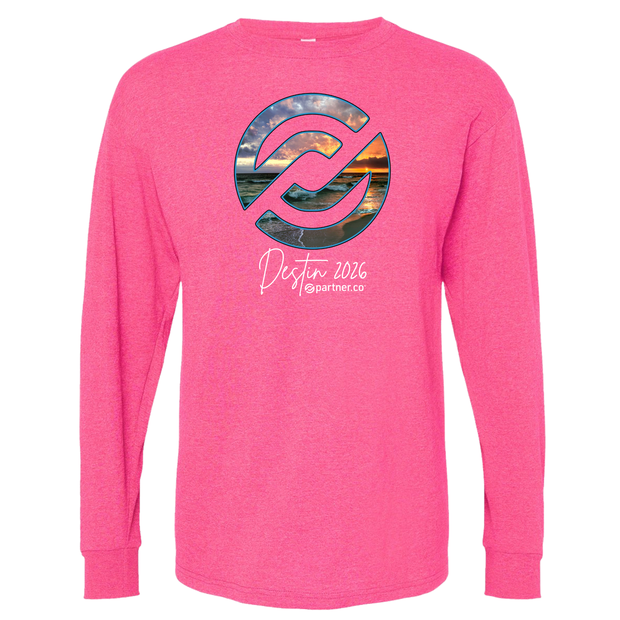 Destin T-Shirt Long Sleeve White or Pink| Partnerco Swag