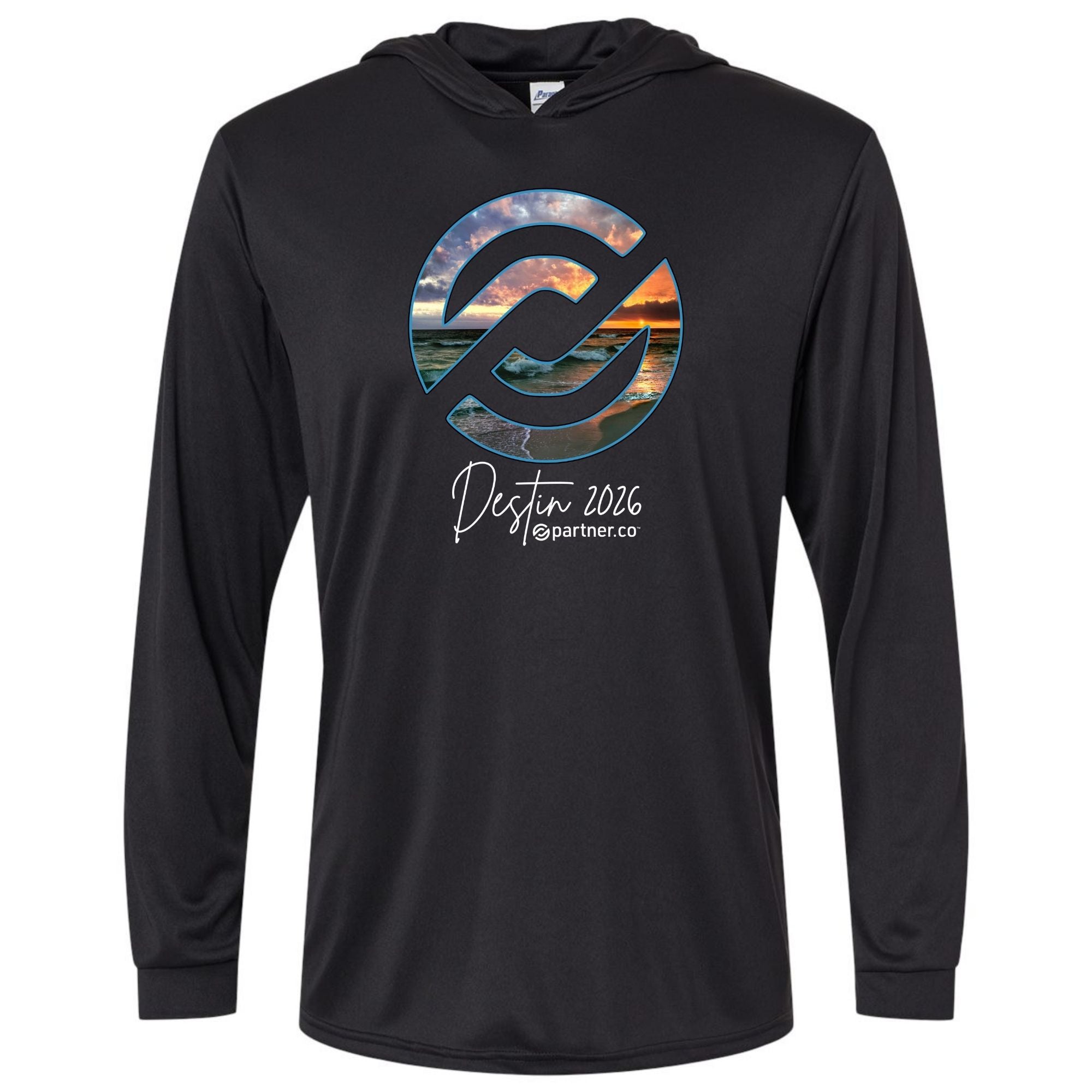 Destin T-Shirt Performance Hooded Beach Blue | Partnerco Swag
