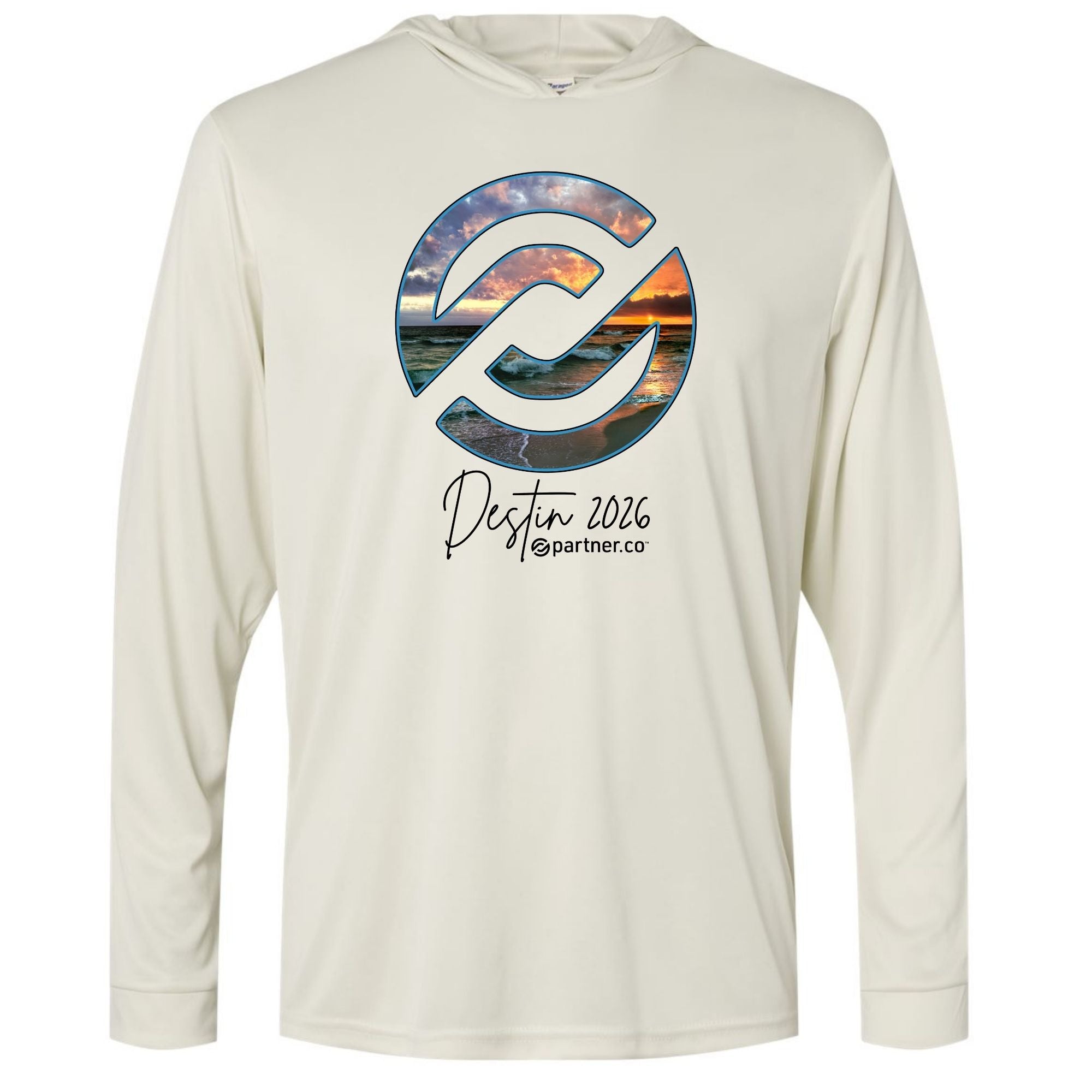 Destin T-Shirt Performance Hooded Beach Blue | Partnerco Swag