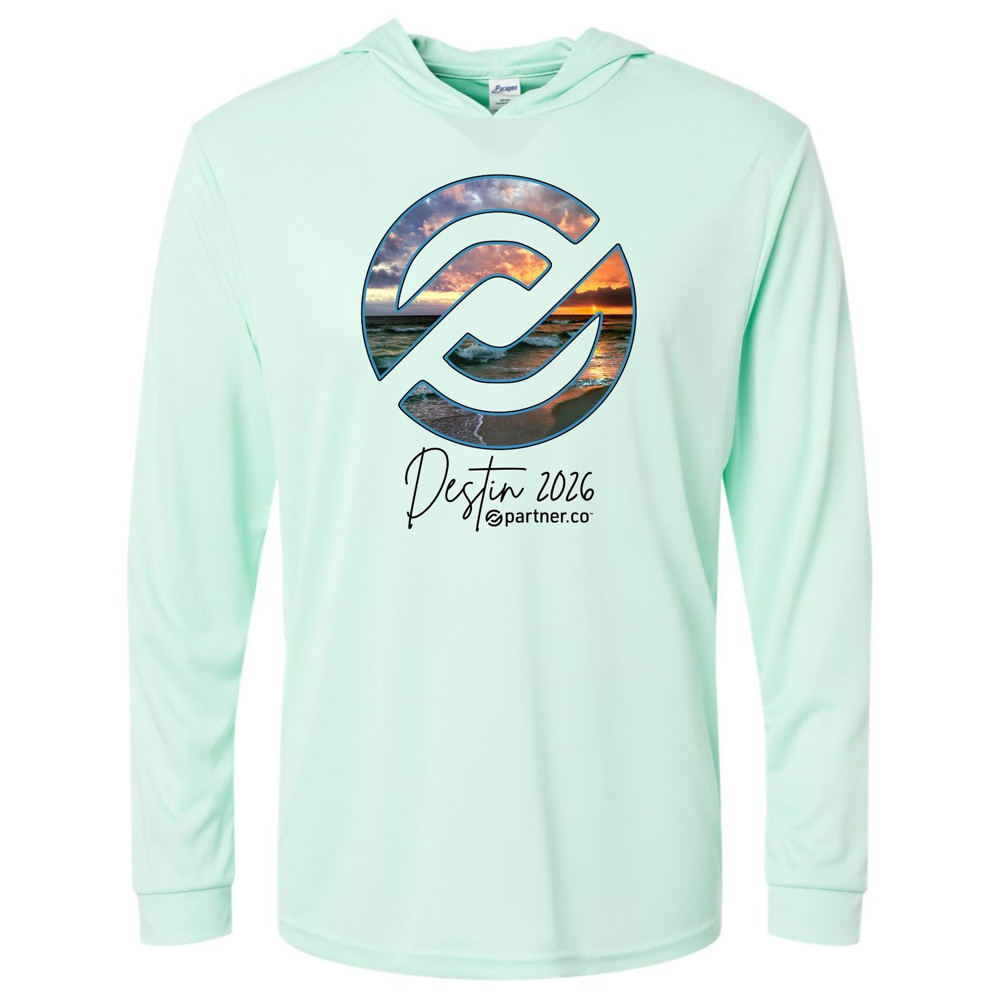Destin T-Shirt Performance Hooded Beach Blue | Partnerco Swag