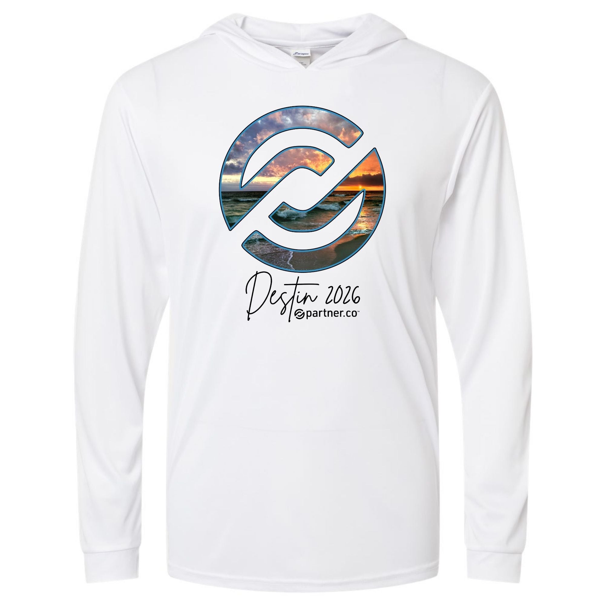 Destin T-Shirt Performance Hooded Beach Blue | Partnerco Swag